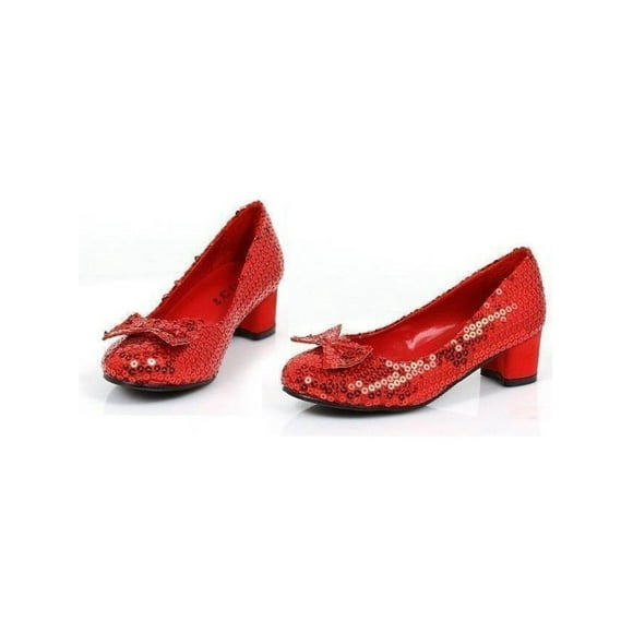 Ellie Shoes E-153 Judy 1 Talon Pailleté Chaussure Pantoufle Enfants Rouge / XL