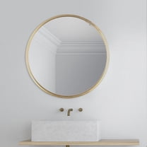 24x24 Gold Round Metal Wall Mirror