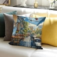 thumbnail image 3 of BANET  Pillow Covers Square Pillow Cushion Cases, Famous Cityscape Pillow Cases Decorative Modern Abstract Seaside House Scenery Pillowcase for Sofa Bed Couch Throw Pillow Covers 20x20in, 3 of 5