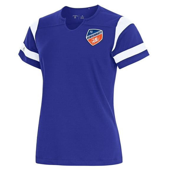 Women's Antigua Royal FC Cincinnati Encounter Notch Neck T-Shirt