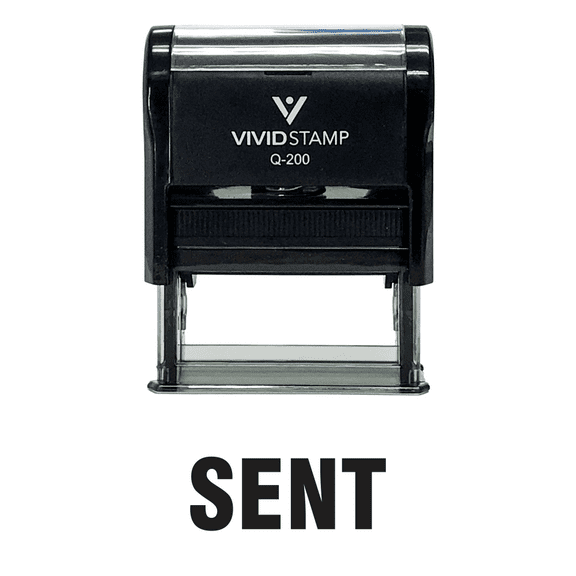 Vivid Stamp SENT Self Inking Rubber Stamp (Black Ink) - Medium