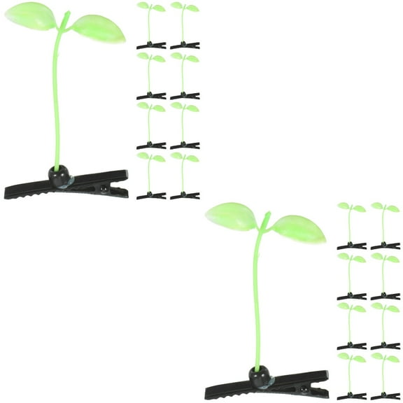 Set of 2 Grass Hair Clip Small Hairpins Girls Accessories Barrette Child Green