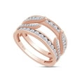 thumbnail image 3 of AFFY 1CT Round Moissanite Diamond Cathedral Enhancer Ring Guard in 14K Rose Gold over Silver-7.5, 3 of 6