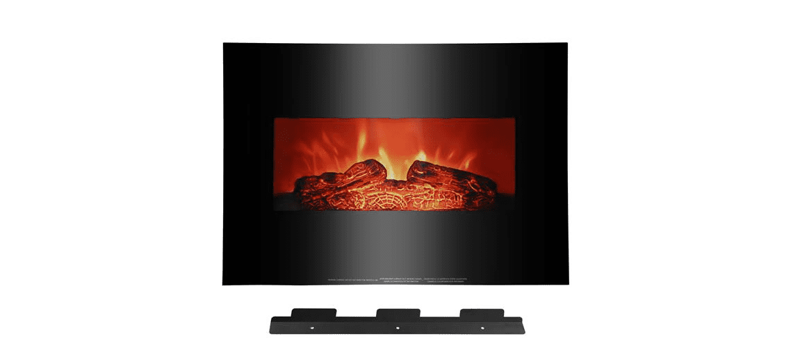 Homeleader 35 Electric Fireplace Heater Black 1500W Space Heater Wall Mounted and Freestanding Fireplace with Remote Control