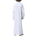 thumbnail image 6 of Zhuashum Onesies 13-14 Years Arabic Thobe Thobe Long Sleeve Crew Robe National Embroidered Robe Set Cute Playsuit White, 6 of 6