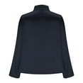 thumbnail image 5 of HongQid Women's Satin Collar Neck Drape Ruched Front Long Sleeve Blouse Shirt Top, 5 of 7