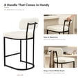 thumbnail image 5 of ClinQ Modern Bar Stools Set of 4, Upholstered Counter Height Bar Chairs with Sturdy Metal Frame and Backrest for Kitchen Island, Beige, 5 of 11