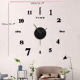 thumbnail image 4 of Large Frameless Diy Wall Mute Clock 3d Mirror Surface Sticker Home Office Decor, 4 of 4