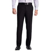 Haggar Men's Comfort Performance Stretch Straight Fit Pant with Super Flex Waistband (34W x 34L, Black)