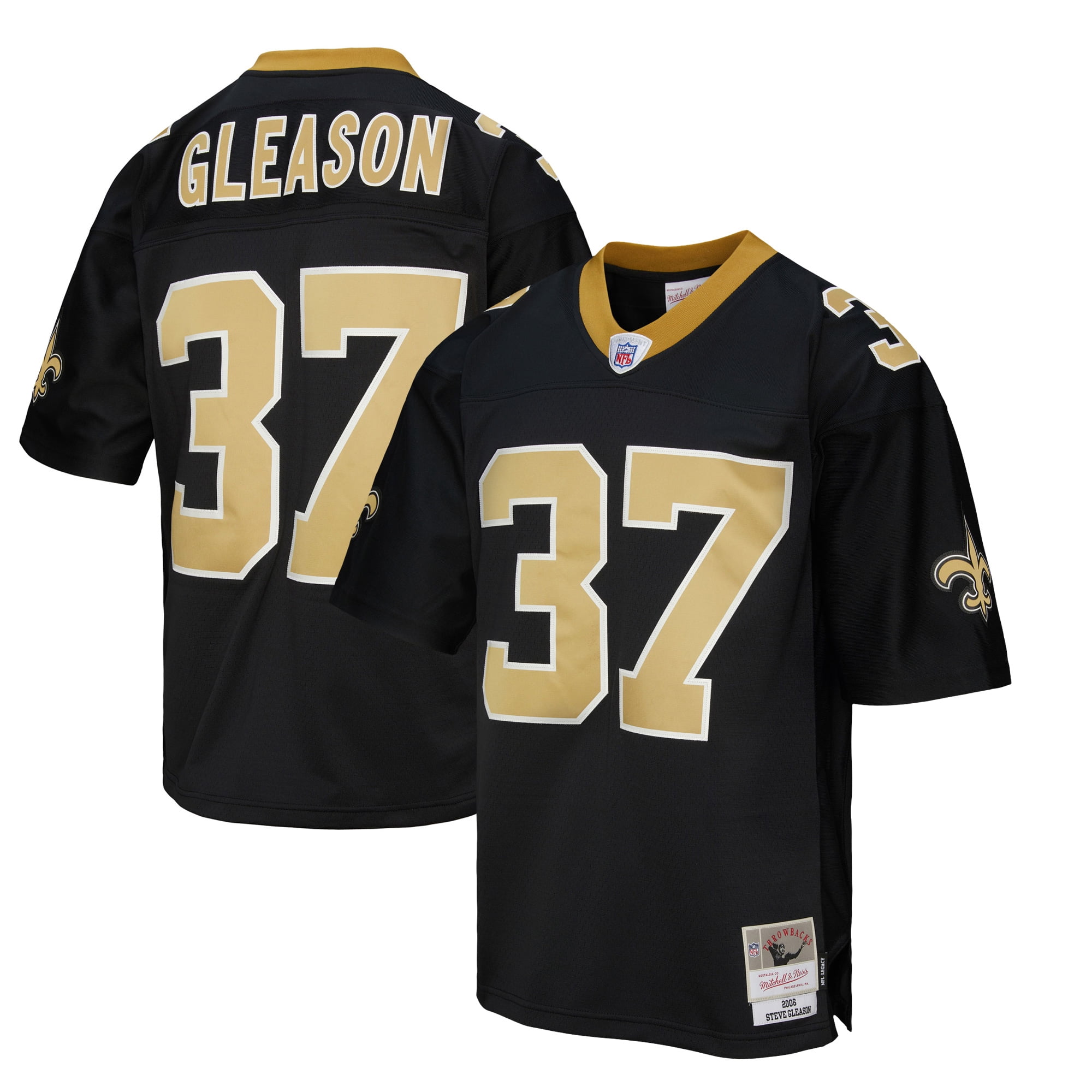 Men's Mitchell & Ness Steve Gleason Black New Orleans Saints Legacy Replica Jersey