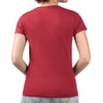 thumbnail image 5 of Women's G-III 4Her by Carl Banks  Red Texas Rangers Super-Slim Fit Lightweight Heart V-Neck T-Shirt, 5 of 5