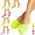 thumbnail image 6 of 6 Pairs Low Cut Women's Neon No Show Socks Liner Boat Ballet Foot Footies 9-11, 6 of 6