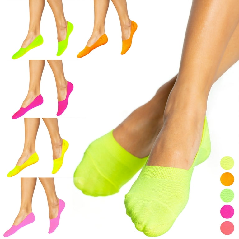 Neon no show socks discount