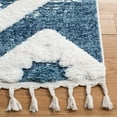 thumbnail image 3 of SAFAVIEH Moroccan Tassel Dawson Geometric Shag Area Rug, Blue/Ivory, 6'7" x 9'2", 3 of 8