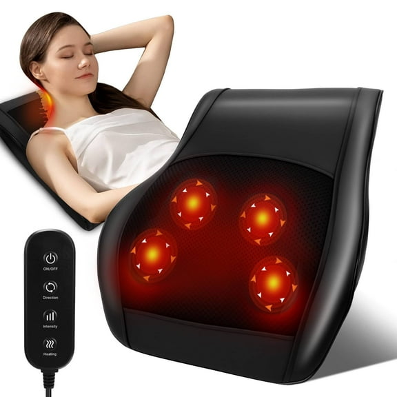 Neck & Shoulder Massager Pillow with Heat, Shiatsu 3D Deep Tissue Massage for Back, Legs, Home, Office, Car