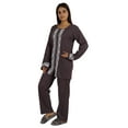 thumbnail image 3 of Moomaya Womens Solid 2 Pcs Nightwear Set Sleepwear Top & Pajama PJ NightSets, 3 of 8