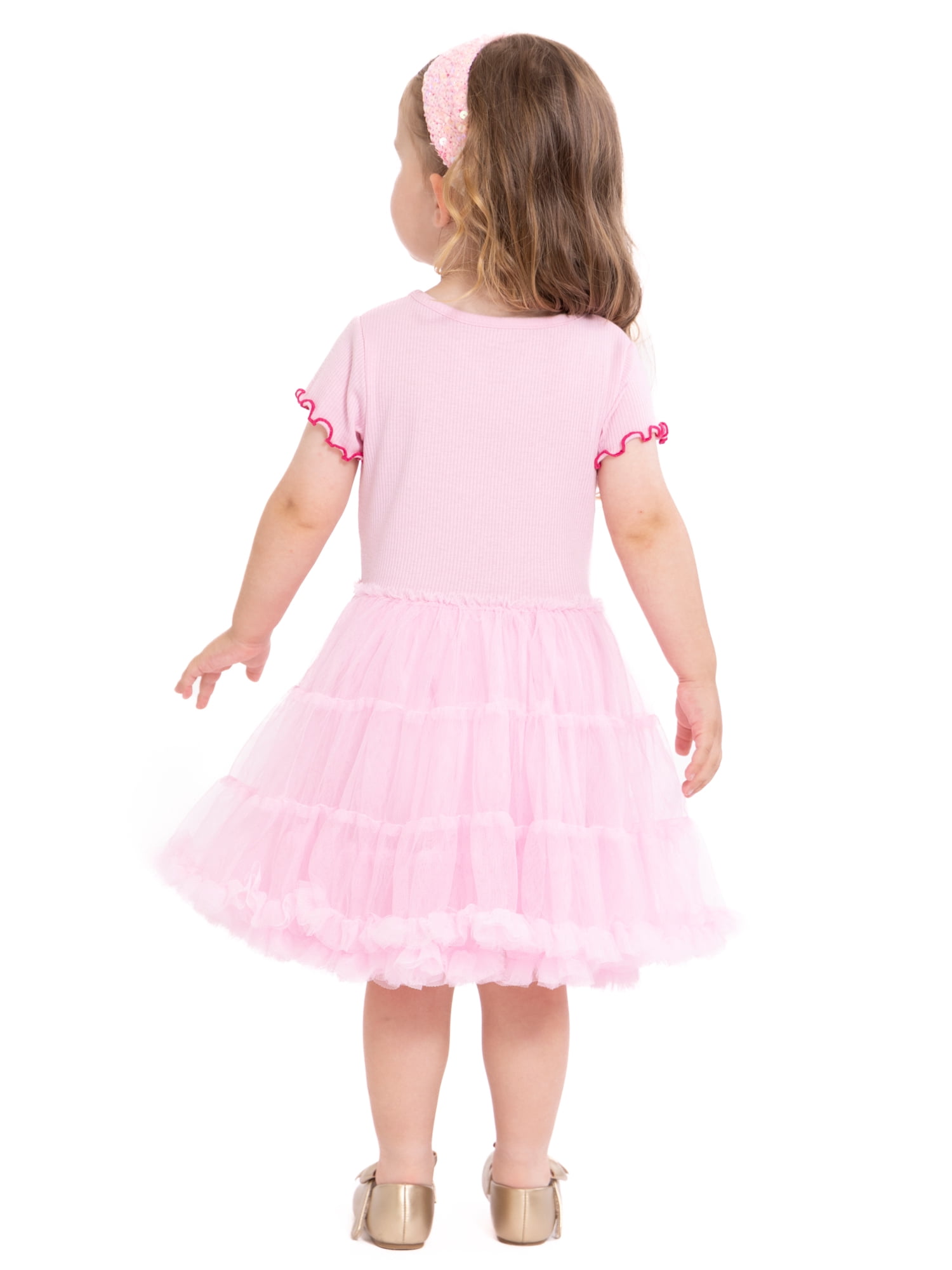 Strawberry Shortcake Toddler Girls' Embroidered Tutu Dress with Short Sleeves, Sizes 12M-5T
