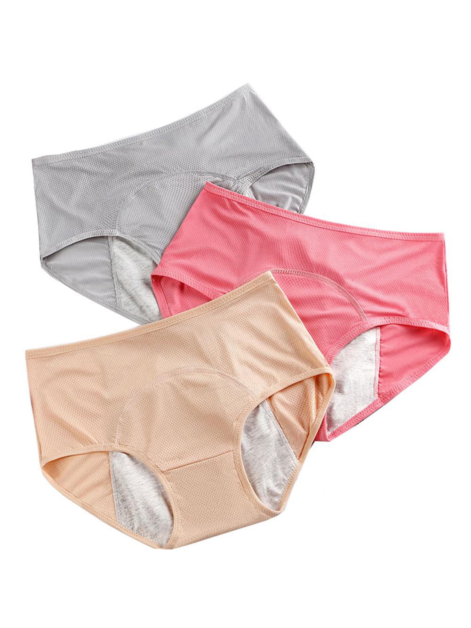 3 Pcs Leak Proof Menstrual Women Underwear Period Panties Seamless Briefs L-6XL