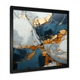 thumbnail image 2 of Designart "Marble Abstract Liquid Art in Gold and Blue" Abstract Framed Wall Art Decor - Modern Gold Abstract Liquid Ink Entryway Framed Wall Art Print, 2 of 6