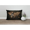 thumbnail image 4 of Pillow Covers Vintage Map on Black Background 12" x 20" Lumbar Pillow Covers Home Decorative Cotton Linen Cushion Case for Sofa Couch Housewarming Gifts Family Room Décor, 4 of 6