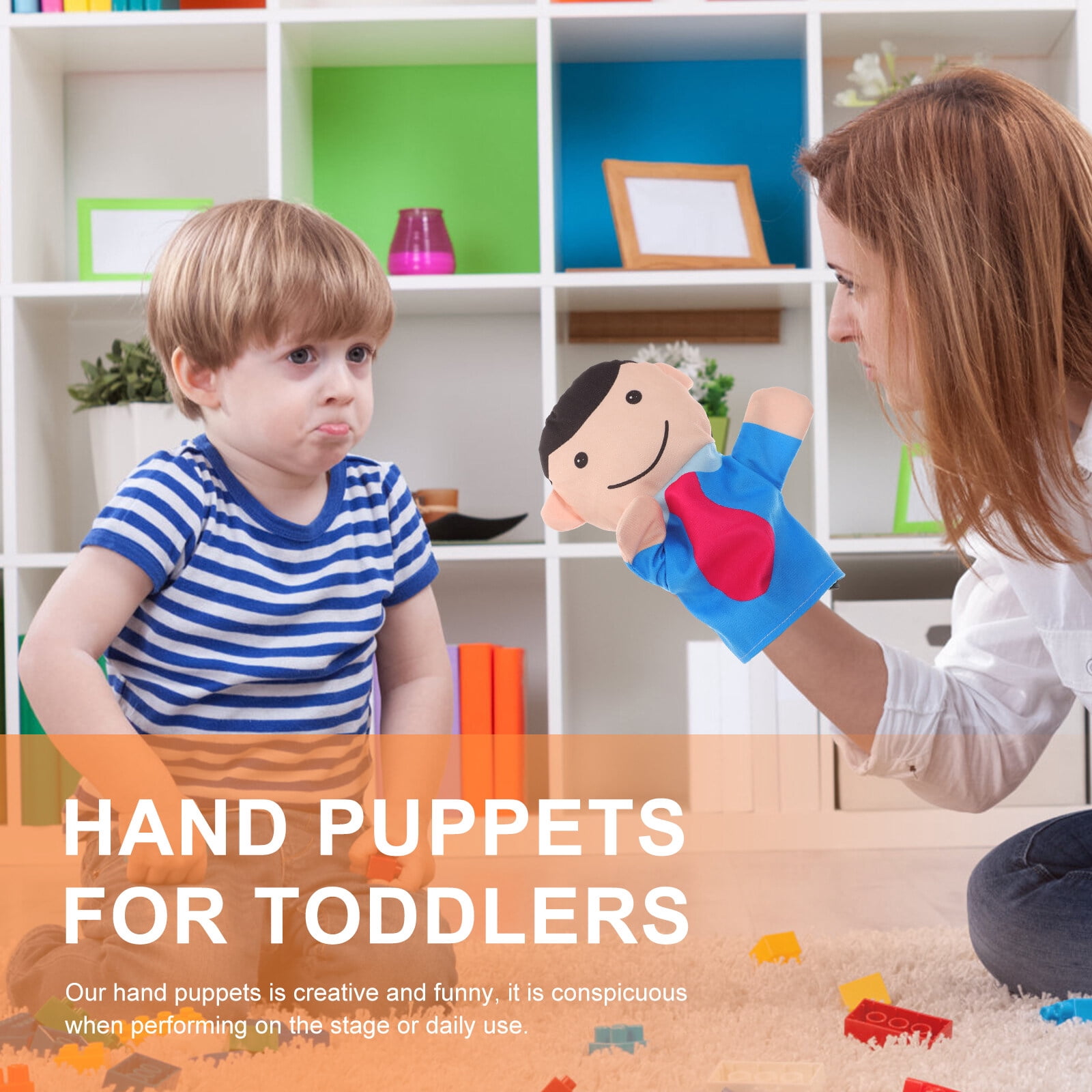 4 Pcs Marionnettes Familiales Marionnettes à Main Amusantes Ensemble Familial Pour Théâtre De Narrations Jeux De Rôle