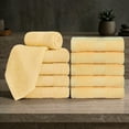 thumbnail image 2 of Ample Decor Washcloths 12 x 12 inch 10pcs 600 GSM 100% Cotton, Lightweight, Quick Drying, Fingertip Towels for Gym, Kitchen - Yellow, 2 of 6