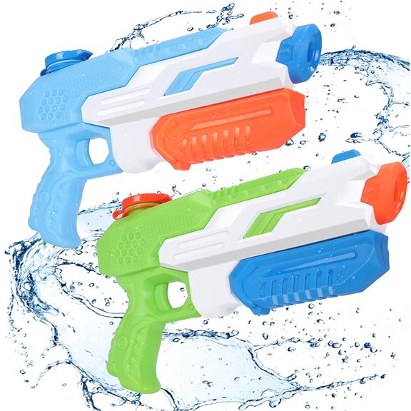 Pack de 2 pistolas de agua de juguete para piscinas de verano con alcance de 11 m, potente pistola de agua de largo alcance para piscinas al aire libre, jardines, playas, niños y adultos.