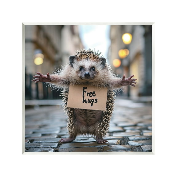 Stupell Industries Free Hugs Hedgehog Animals & Insects Painting Unframed Art Print Wall Art, 12 x 12