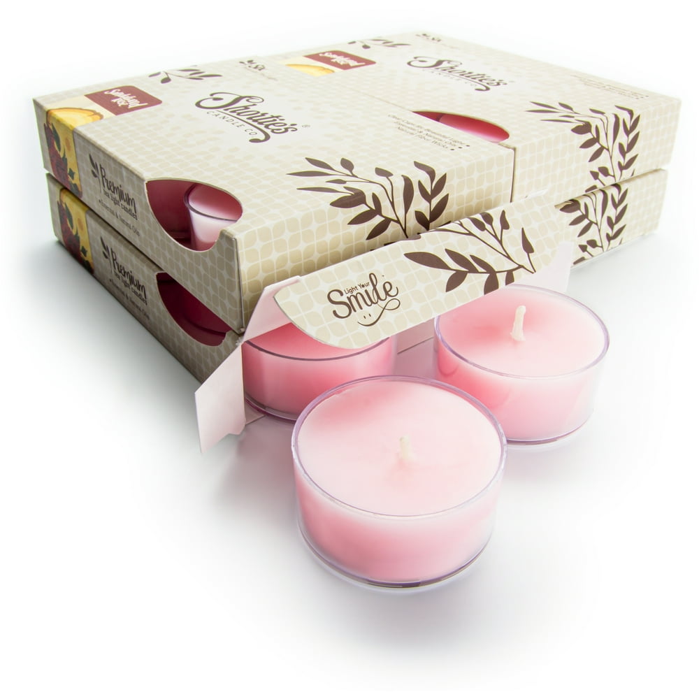 Sandalwood Rose Tealight Candles Bulk Pack (24 Pink Highly Scented Tea