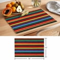 thumbnail image 6 of Mexico Stripes Placemats Set of 8 Colored Abstract Striped Orange Red Boho Place Mats Indoor Wipeable Table Mats Washable Cloth Dining Table Placemats for Kitchen Holiday Party Home Decor 13x19 Inch, 6 of 9