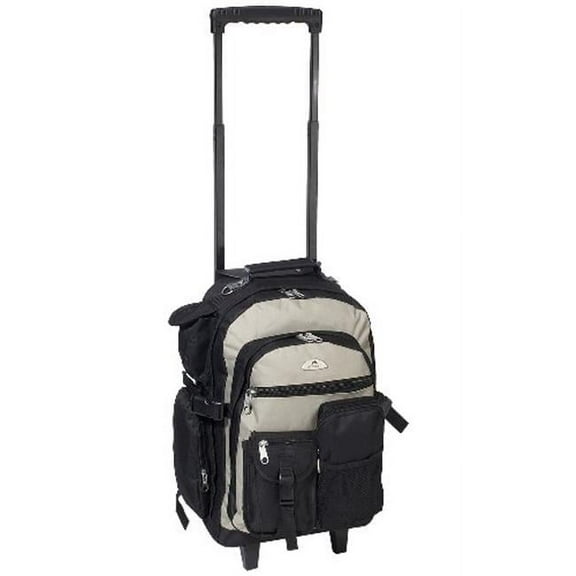 Everest Deluxe Wheeled Backpack 18.5"x 13.5"x 7" Gray Black