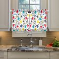 thumbnail image 2 of Yayeee Kitchen Curtains Tier Pair Light Filtering 27"x24" Rod Pocket Short Cafe Window Panel, Colorful Triangles, 2 of 7