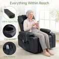 thumbnail image 3 of Electric Power Lift Recliner Chair for Elderly with Heat & Massage & USB Charge Port, 160° Adjustable PU Leather Recliner, Stand Assist, Remote Control, Cup Holders for Living Room Bedroom (Black), 3 of 9