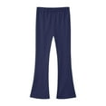 thumbnail image 6 of Eltusu Girls Cotton Leggings, Two Pieces Solid Color Stretch Elastic Waist Flare Pants Navy Size 9-10 T, 6 of 7