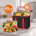 thumbnail image 2 of 3 Pack Cooler Food Delivery Bag, Insulated Grocery Bags Insulated Cooler Bag for Hot or Cold Food Delivery, Groceries, Travel, Shopping(Black & Red), 2 of 7