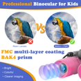 thumbnail image 3 of Binoculares OBUBY Real 8x21 con óptica de alta resolución para niños, color rosa, 3 of 7