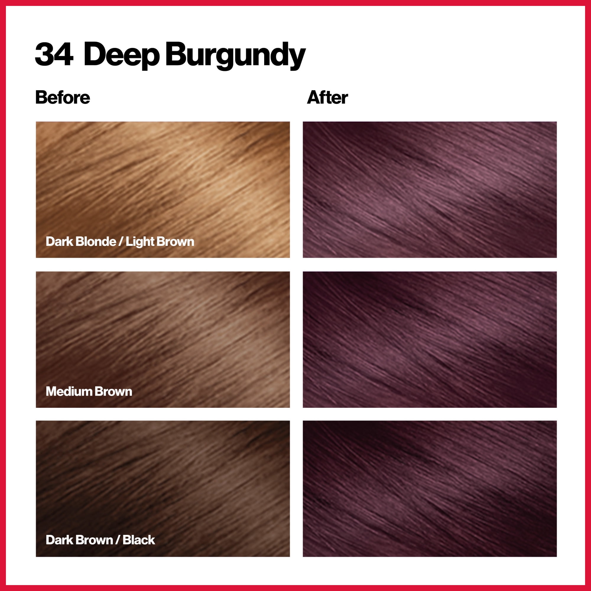 Revlon ColorSilk Beautiful Color Permanent Hair Color 3 Pack, Deep Burgundy, 3 Pack