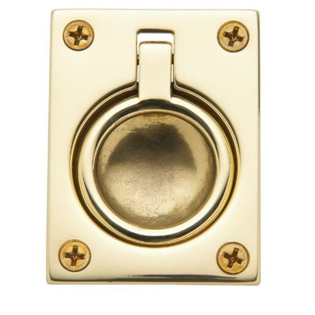Baldwin 0394055 Flush Ring Pull, Bright Nickel
