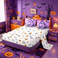 thumbnail image 3 of Homewish Purple 3D Letter Print 7-Piece King Bedding,Halloween Monogrammed O King Bed in a Bag,Halloween Reversible, 3 of 8