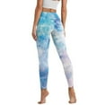 thumbnail image 2 of Renewold Blue Tie-dye Pocket Yoga Leggings for Women Lounge Yoga Pants Tights Stretchy Slim Basic Pants Sportswear Active Yoga Leggings for Workout Sports Yoga, XL, 2 of 8