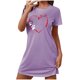 thumbnail image 2 of Camisón corto de mujer, vestido de largo medio con estampado de moda, camisón corto extragrande de mujer, camisón de manga corta con estampado de pecho a la moda, camisón de mujer, 2 of 5