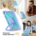thumbnail image 4 of Elehold Case for iPad Air 11 Inch Case 2024 (6th Generation),Sturdy Heavy Duty Shockproof Protective Case with Rotating Handle Grip Stand, Shoulder Strap for iPad Air 11-inch M2 (2024),Purple + Mint, 4 of 8