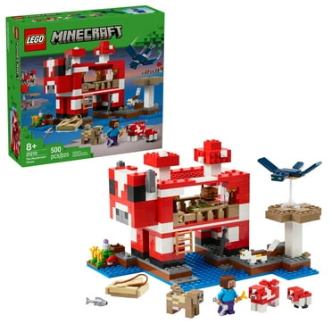 LEGO Minecraft The Mooshroom House Toy Figures and Playset - Building Minecraft Toy for Kids, Boys and Girls, Ages 8 - with Steve and Other Figures for Pretend Play - Gift Idea for Birthdays - 21270
