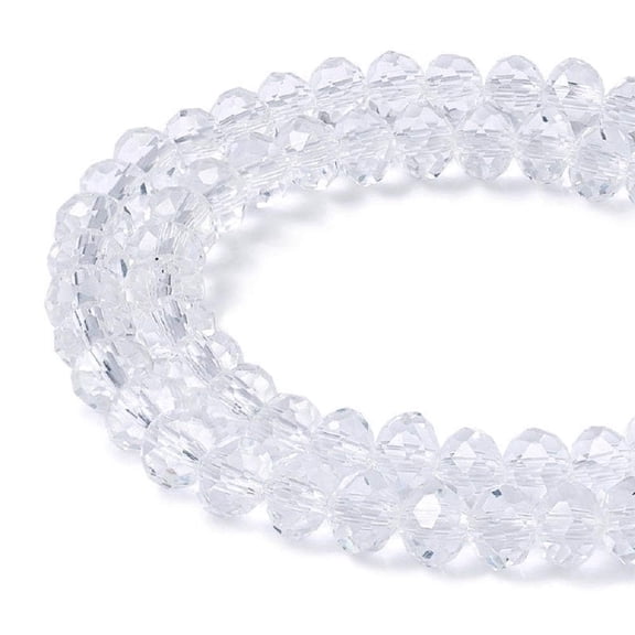 12MM Clear Glass Crystal Beads Faceted Rondelle Shape Beads for Jewelry DIY or Making & Design
