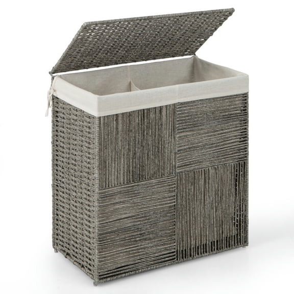 YYAo Laundry Basket, Laundry Hamper,Storage Bin,29 Gallons Laundry Hamper with Convenient Handles and Removable Liner Bag-Gray