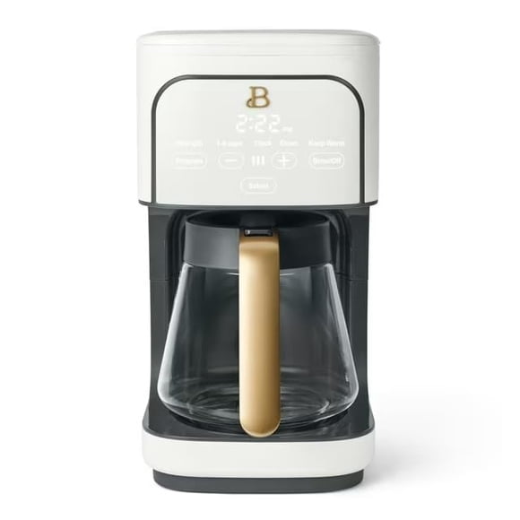 Cafetera Beautiful de 12 tazas programable, color blanco