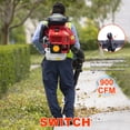 thumbnail image 3 of Floseru 80CC Gas Leaf Blower Backpack 900 CFM 206 MPH 2-Cycle Ergonomic Harness System Low Vibration and Cruise Control Powerful Gas Blowers for Lawn Yard Care Gifts for Dad, 3 of 8