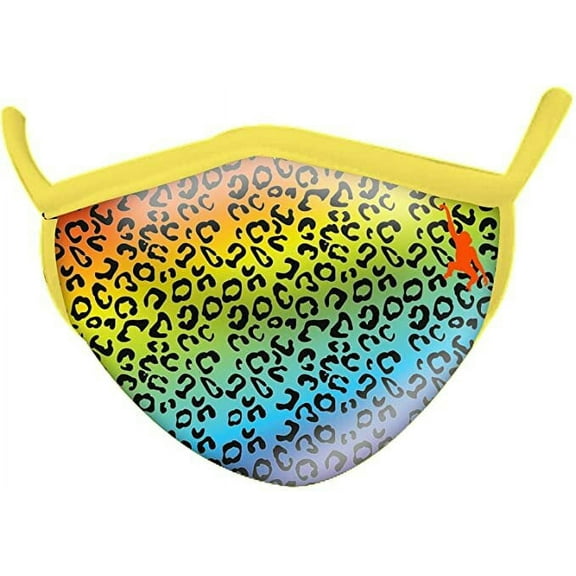 Wild Republic Wild Smiles Childs Face Mask, Great for Over Medical Face Mask, Reusable Face Mask, Washable Face Mask, Half Face Mask, Rainbow Cheetah Print Design, Fashion Face Mask