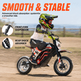 thumbnail image 3 of 36V Kids Electric Dirt Bike,Fast Speed Electric Motorcycle Up to 15 MPH & 10 Miles Long-Range, Twist Grip Throttle, Dual Suspension & Brakes for Kids Ride on Toys, Red, 3 of 9