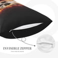 thumbnail image 2 of Plush Throw Pillow Covers, Satanic Skull Flames Darkness Pillow Cases with Invisible Zipper, Breathable Microfiber Pillow Cases Standard Size for Sleeping Bedroom Sofa Living Room 20x30, 2 of 5
